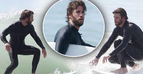 Liam Hemsworth Surfing Malibu Pics