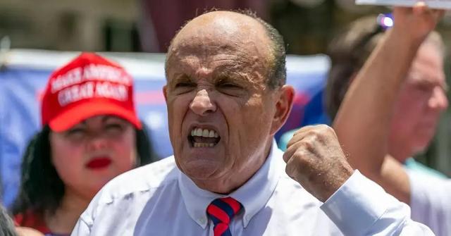 rudy giuliani speaking during rally