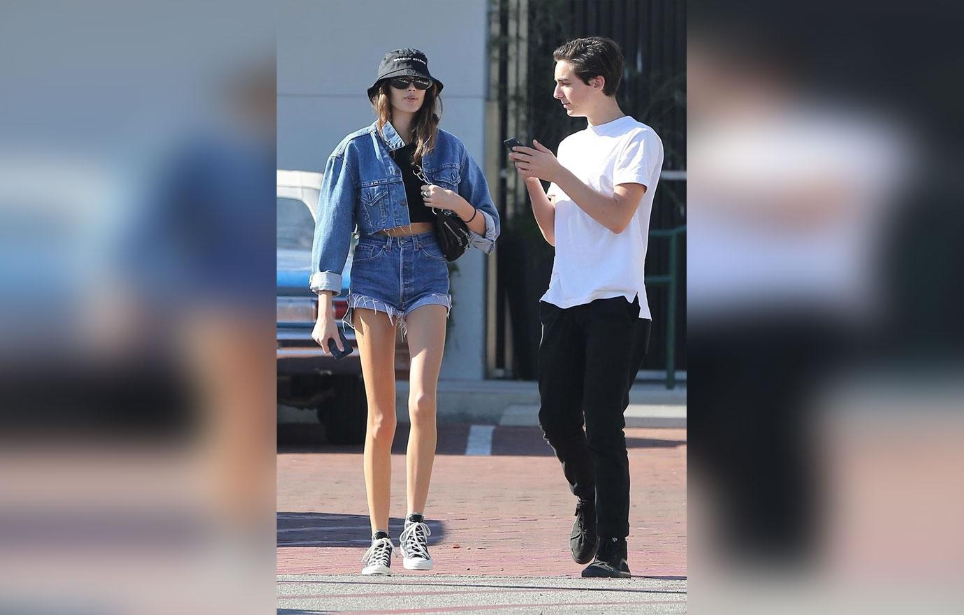 Kaia Gerber Scary Skinny Legs Walking In Denim