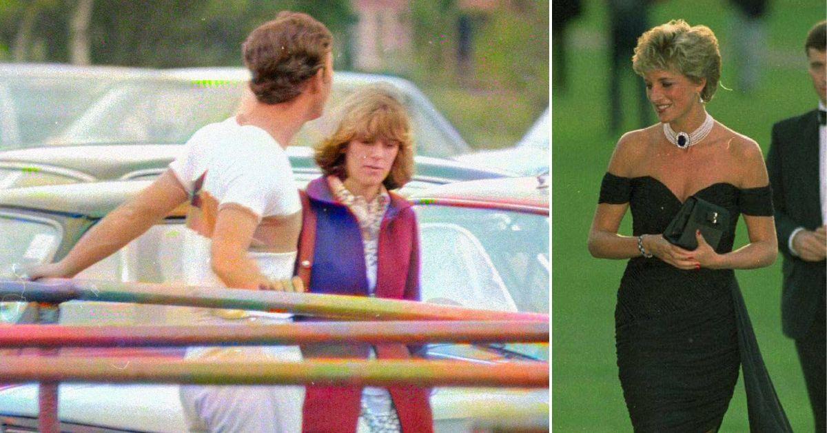 Split photos of King Charles, Queen Camilla and Princess Diana