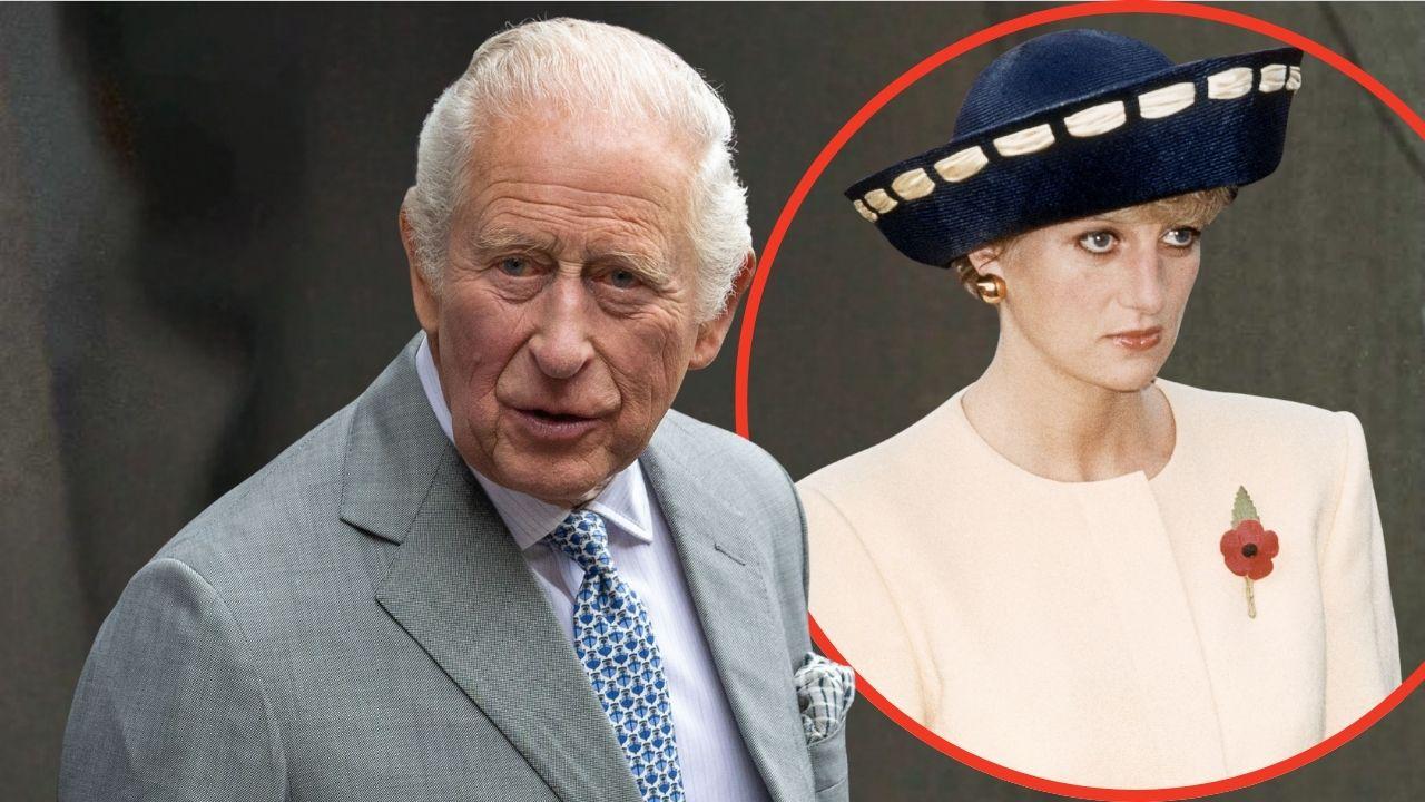 Split photo of King Charles and Princess Diana