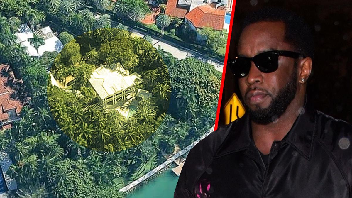 A photo of Sean Combs' property alongside a photo of Sean Combs