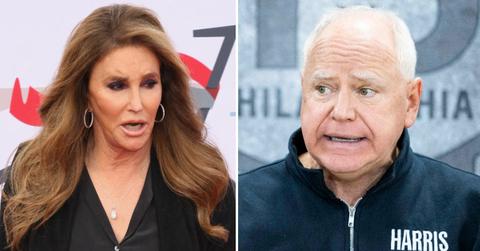 Split photo of Caitlyn Jenner, Tim Walz