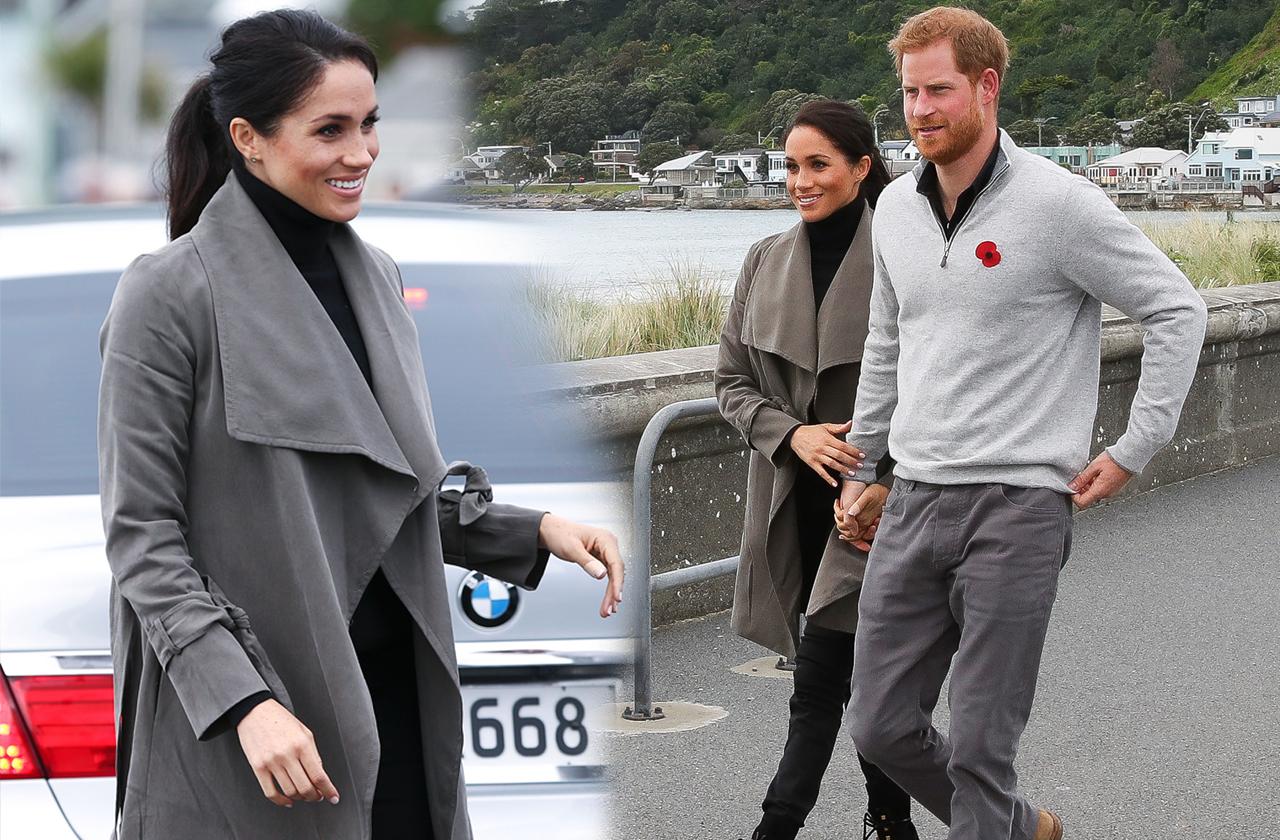 Meghan Markle Covers Baby Bump With A Coat