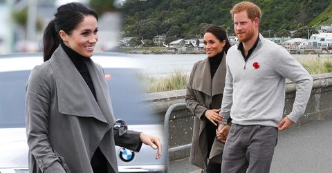 Meghan Markle Covers Baby Bump With A Coat