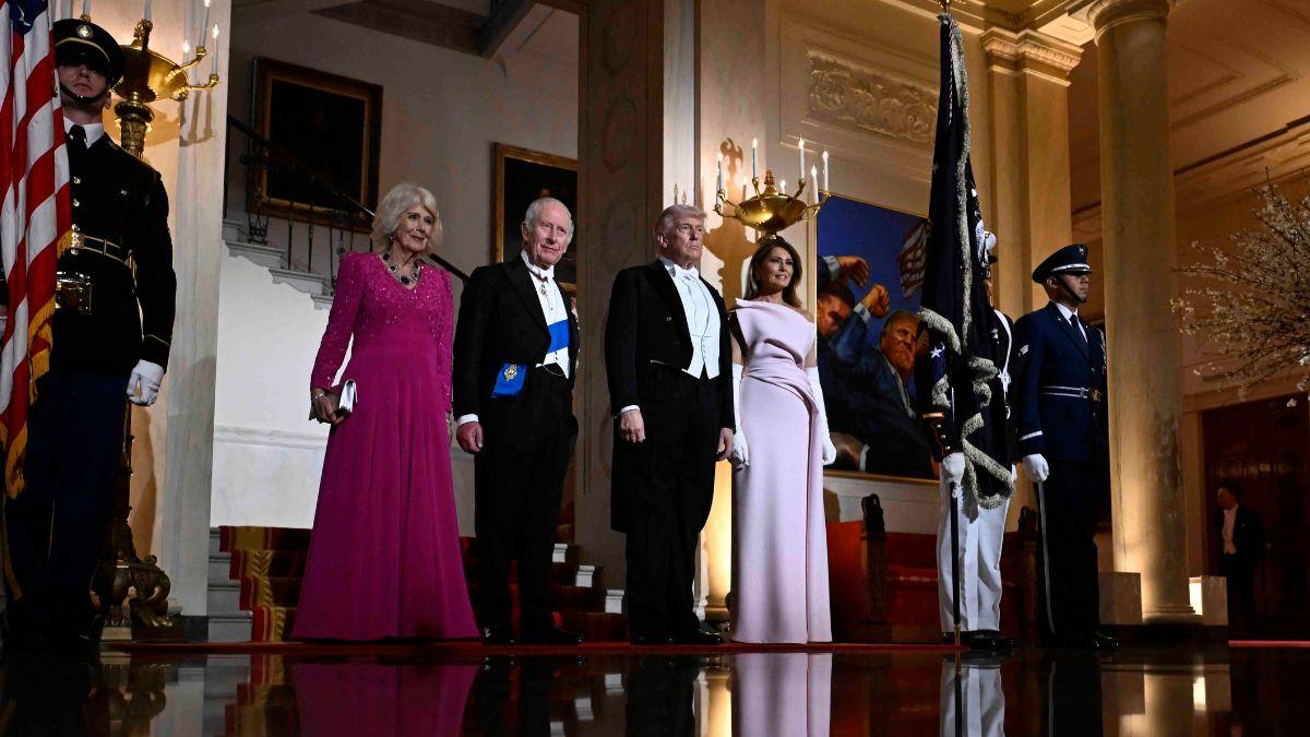 Photo of Queen Camilla, King Charles, Donald and Melania Trump