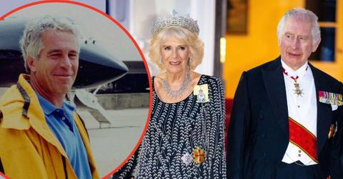 Photo of King Charles, Queen Camilla and Jeffrey Epstein