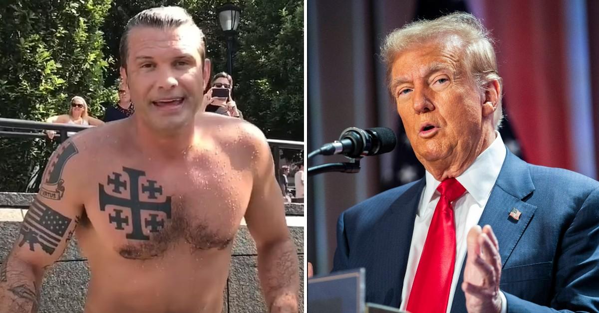 Composite photo of Pete Hegseth, Donald Trump.