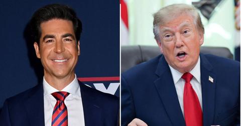 A photo of Jesse Watters alongside a photo of Donald Trump