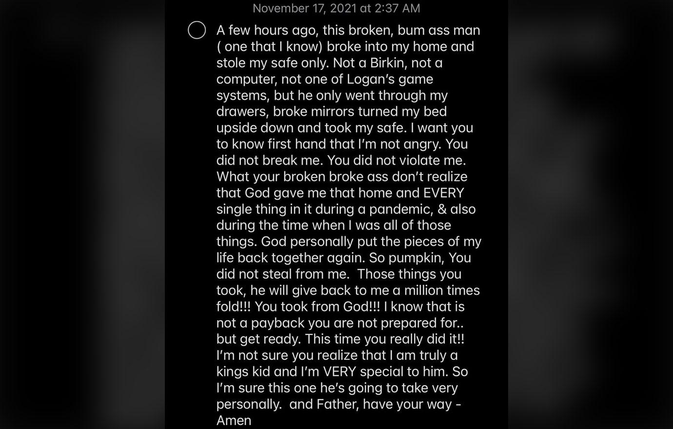 Tamar Braxton Home Burglarized By Man She Knows, Safe Stolen