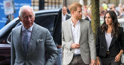 Split photos of Photo ofKing Charles, Prince Harry and Meghan Markle