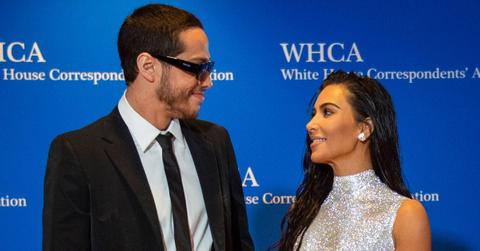 video of kim kardashian falling at whca dinner pete davidson helps