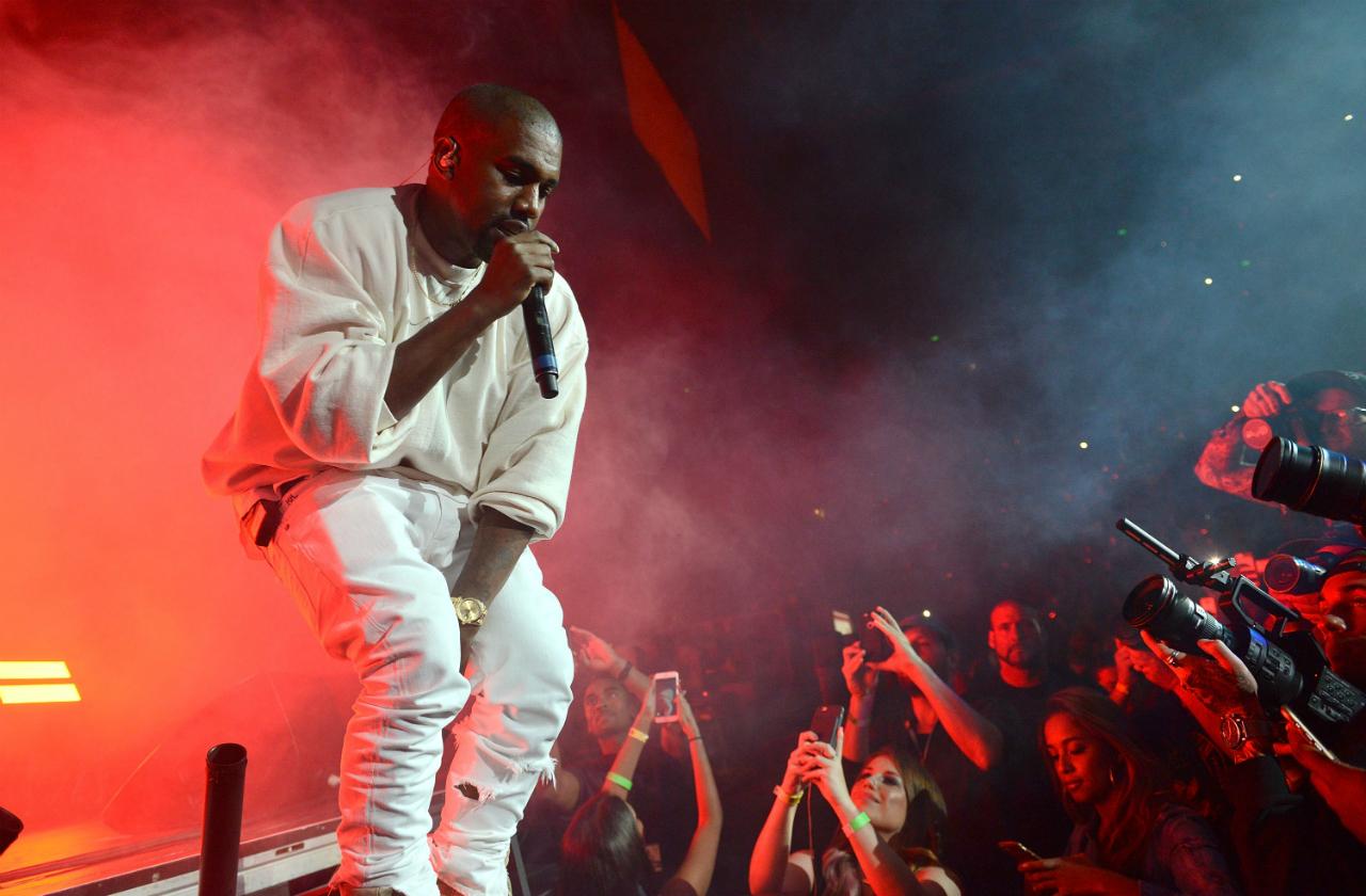 Rapper Kanye West performs onstage at the Power 106 Powerhouse show at Honda Center on June 3, 2016 in Anaheim, California