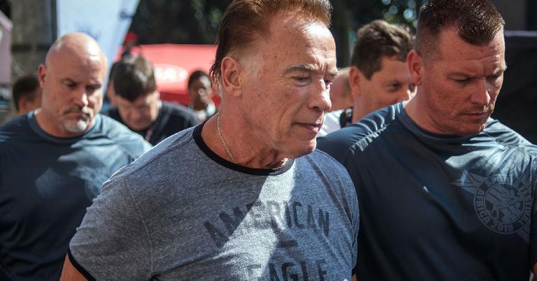 Arnold Schwarzenegger Gets Drop Kicked To Ground 