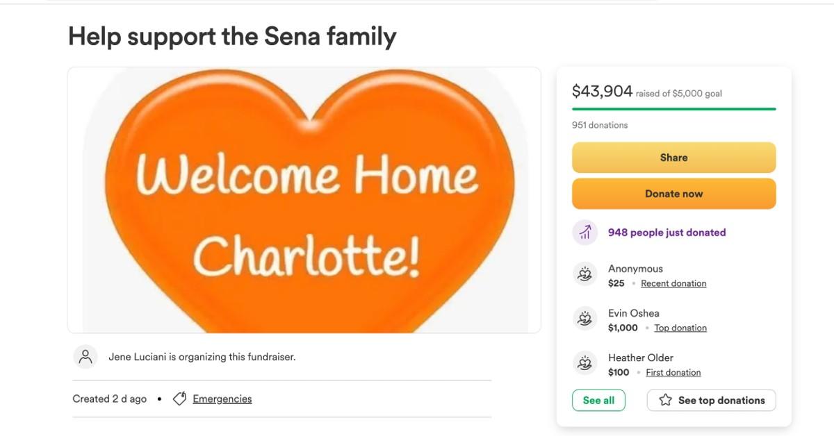 GoFundMe for Missing Charlotte Sena, 9, Surpasses Goal by Nearly 40k