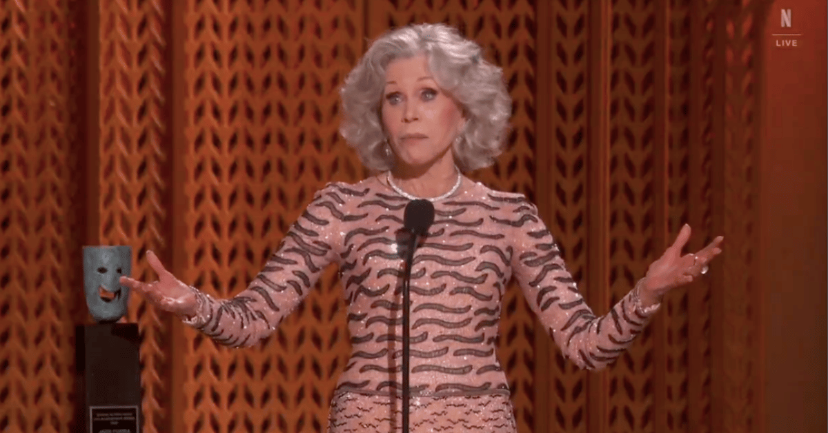 jane fonda awkward interview sag awards