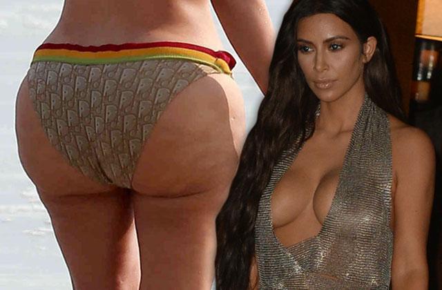 PICS Kim Kardashian Bikini Butt Cellulite Backlash Crushed