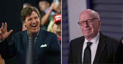 Composite photo of Tucker Carlson and Rupert Murdoch