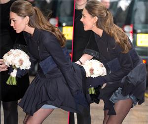 //princess kate middleton skirt fly up london