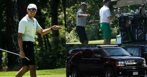 Barack Obama Golf Vacation Motorcade Clogs Street