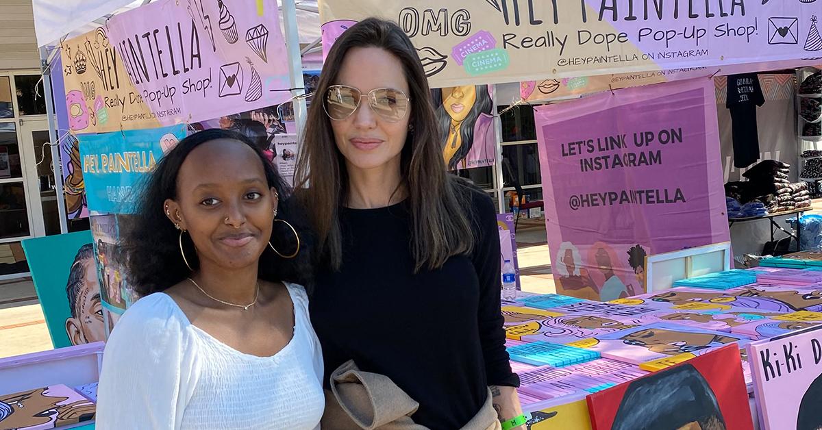 angelina jolie tense shopping photos brad pitt winery