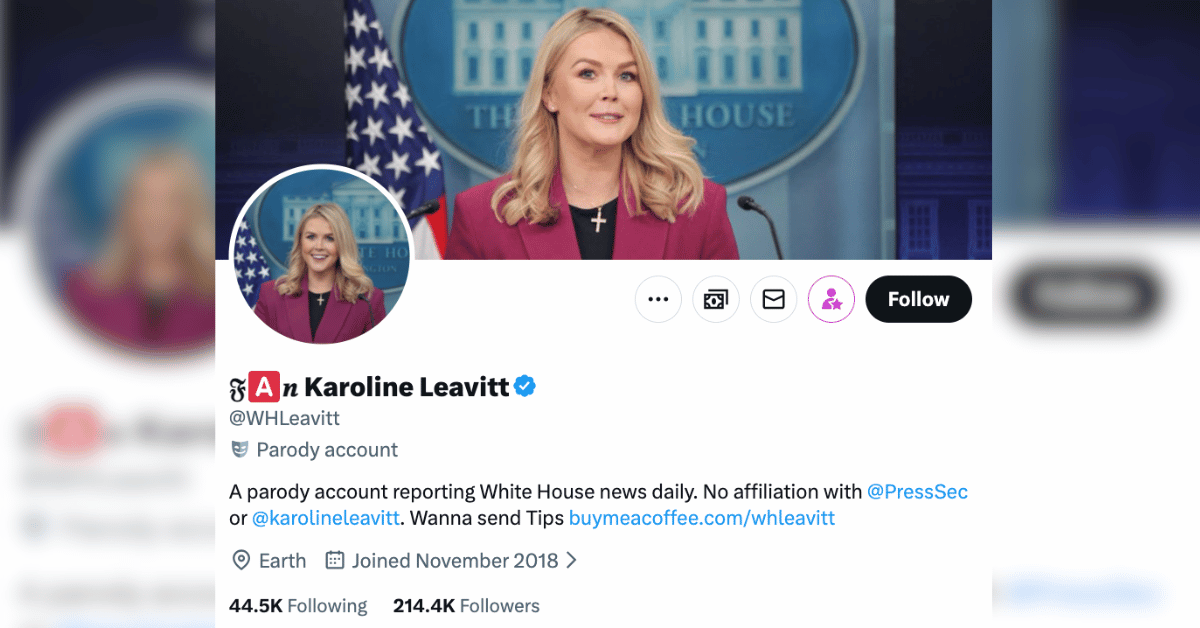 Trump has shared screenshots from the parody X account on Truth Social.