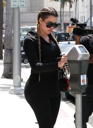 One Day, Two OMG Booties! Khloe & Kim Kardashian Face Off In L.A. Booty