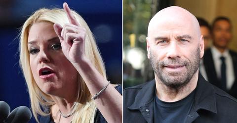 Split photos of Pam Bondi and John Travolta