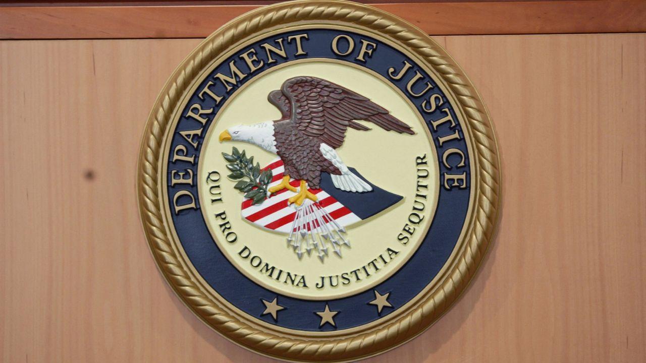 A photo of the DOJ seal