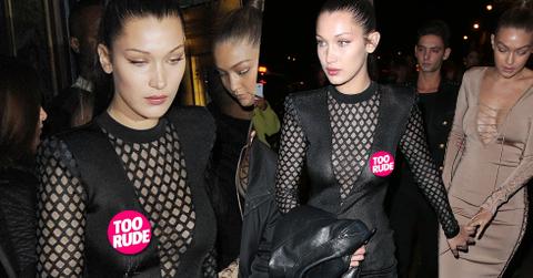 //bella hadid wardrobe malfunction boobs nip slip