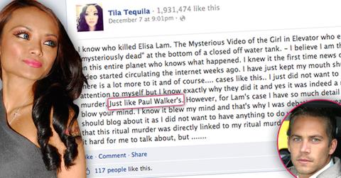 //tila tequila paul walkers death ritual murder wide