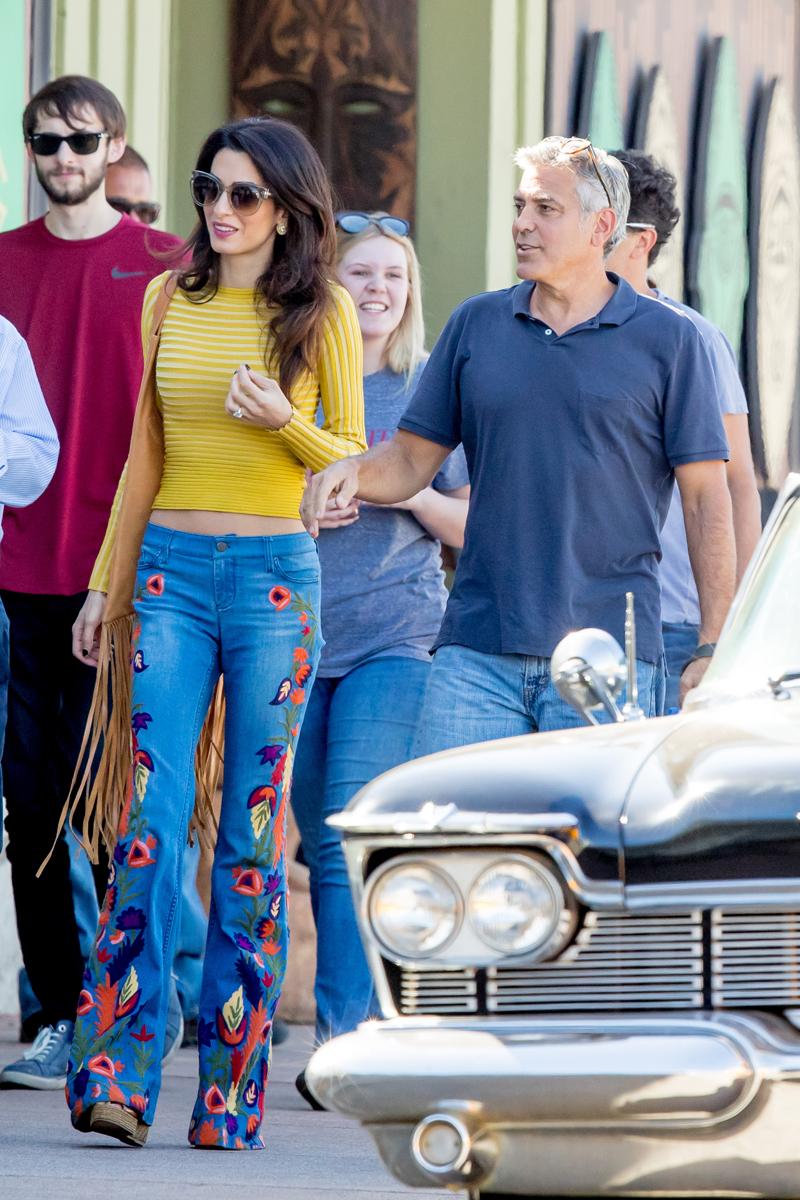 Amal Clooney Skinny Jeans Belly Crop Top George