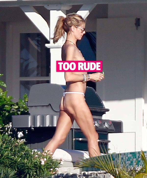 //Heidi Klum sunbathes topless thong boyfriend Vito Schnabel