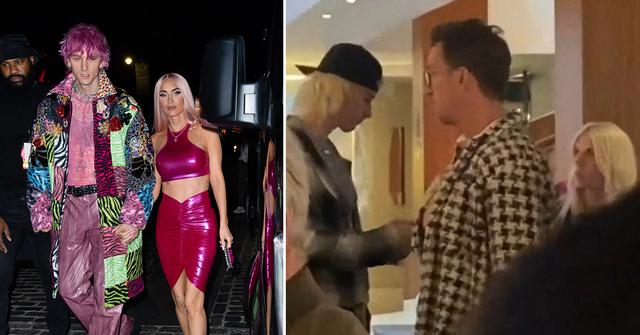 mgk mystery blonde photos megan fox engagement breakup