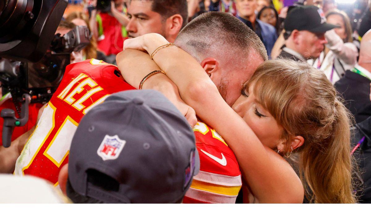 image of Both Taylor Swift and Travis Kelce wore custom Christian Dior Haute Couture.