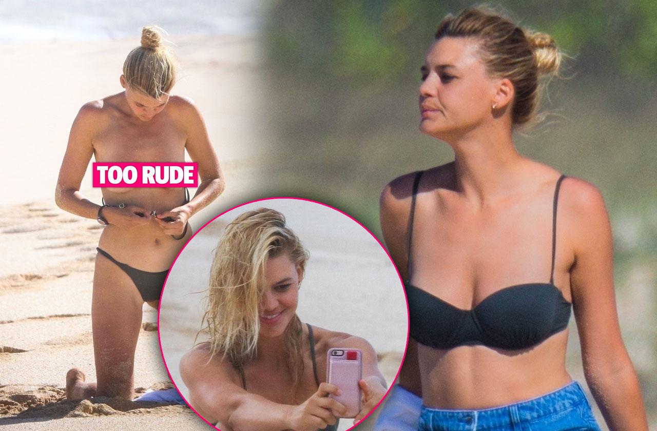 model Kelly Rohrbach left little to the imagination during her Hawaii vacat...