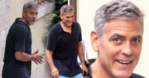 //george clooney tired exhausted twins birth pp