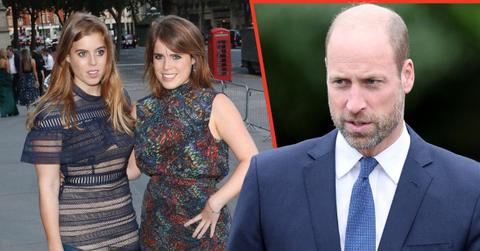 Split photos of Prince William, Princesses Eugenie and Beatrice