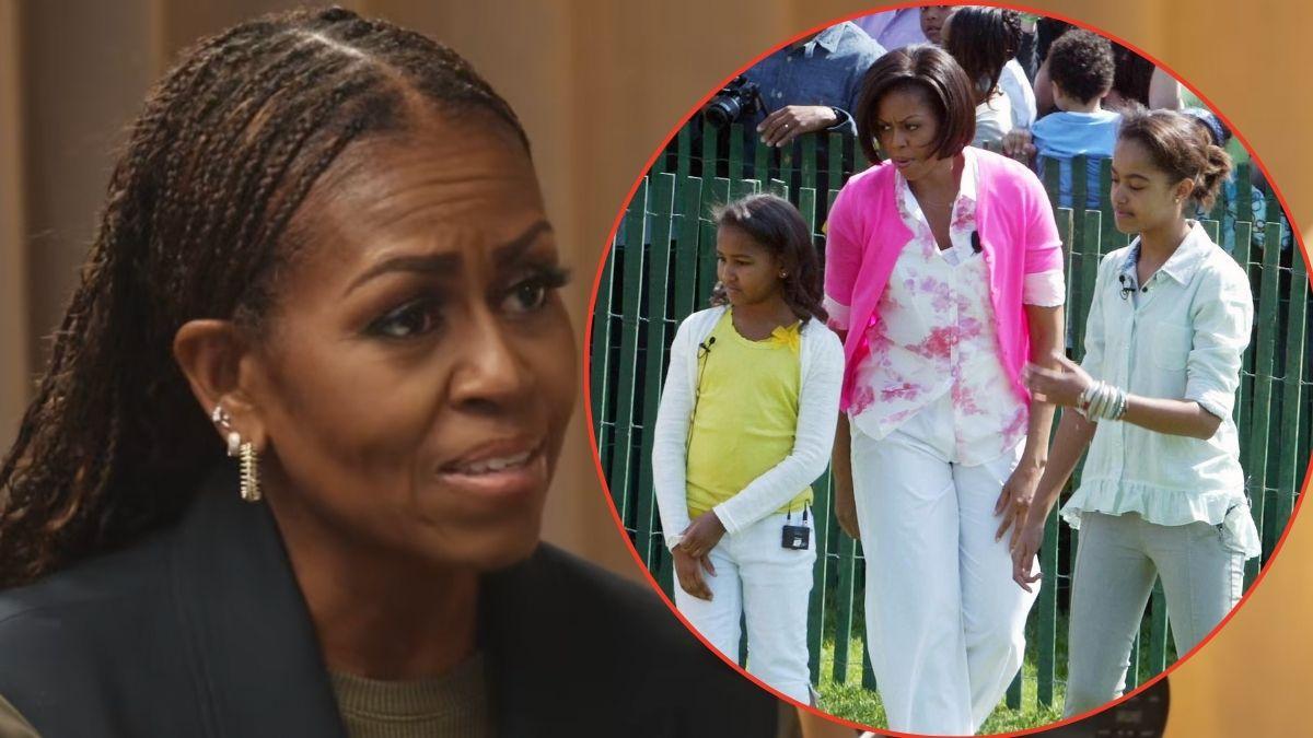 Photo of Michelle Obama and daughters