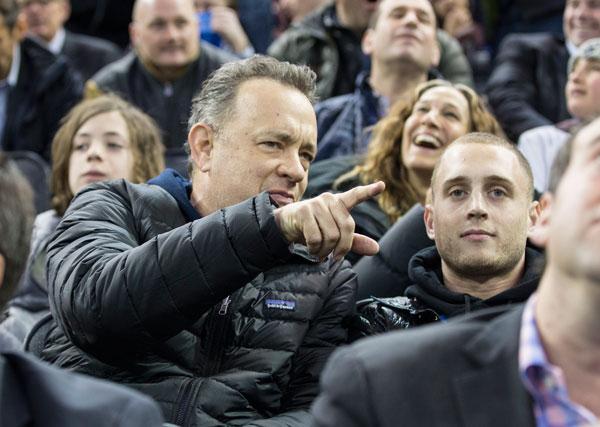 Tom Hanks & Son Hockey Game Photos -- Chet Hanks Rehab