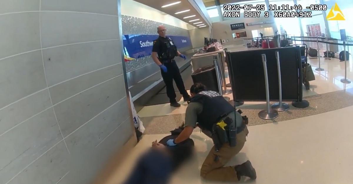 surveillance and bodycam video of suspected dallas airport shooter