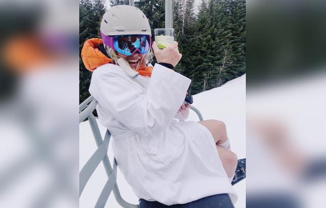 Chelsea Handler Skis Without Pants 45th Birthday