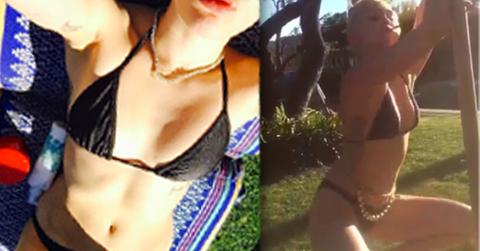 Miley Cyrus Pole Dancing In Bikini While Smoking