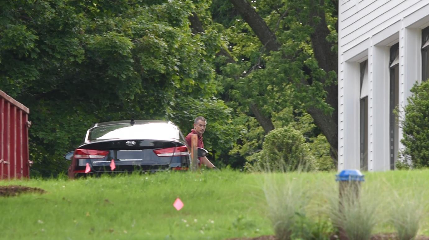 Fotis Dulos near his car.