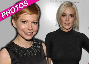 //michelle williams lindsay lohan weinstein company getty