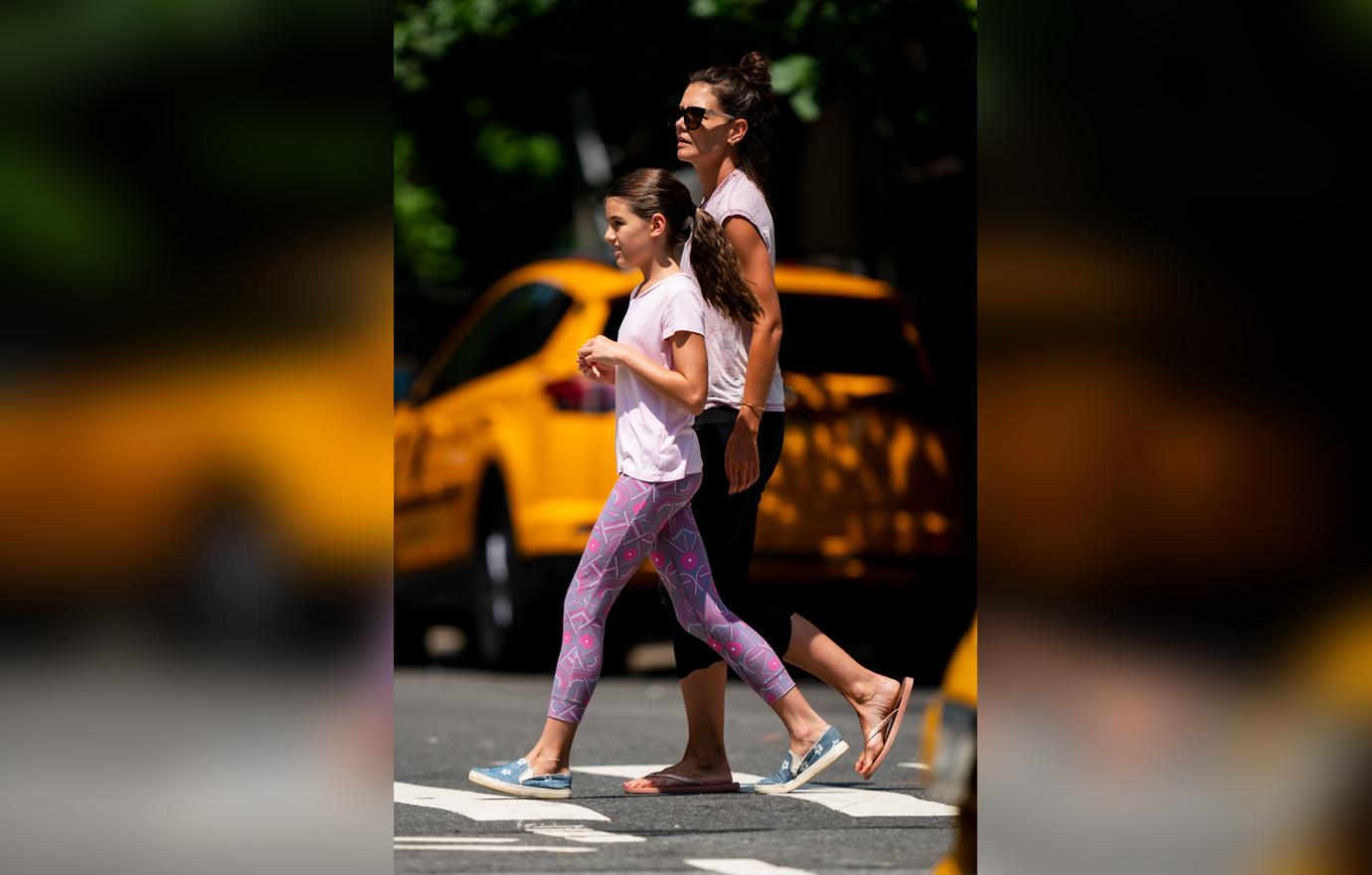 Katie Holmes is seen in the Upper West Side on July 22, 2019 in New York City.