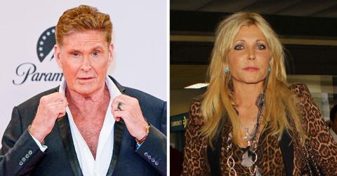 Split photo of David Hasselhoff, Pamela Bach