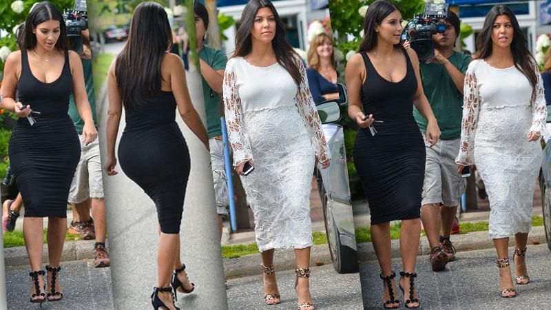 //kim kardashian and kourtney kardashian film in southampton