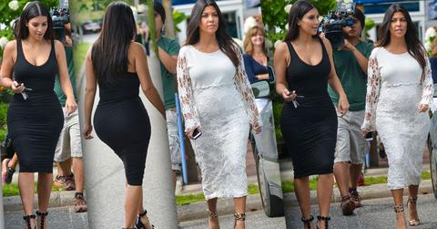 //kim kardashian and kourtney kardashian film in southampton