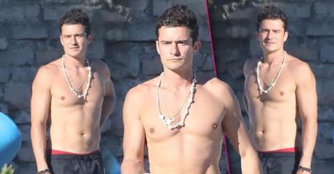 Orlando Bloom Shirtless Son Dad Malibu
